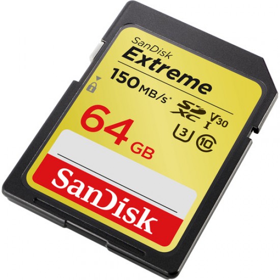 SanDisk 64GB Extreme UHS-I SDXC Memory Card 150mbs