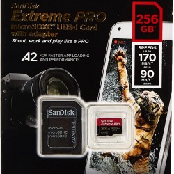 SanDisk Extreme Pro MicroSDXC UHS-I Card with Adapter 256gb 170/90Mbs