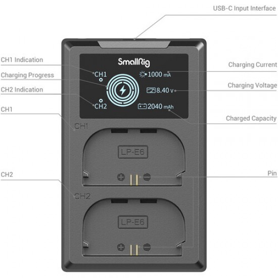 SmallRig LP-E6NH 2-Battery Kit with Dual Charger