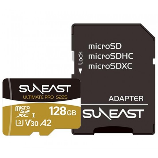 Suneast MicroSD 128GB 208MB/s UHS-I V30 Ultimate Pro S225 Gold Series