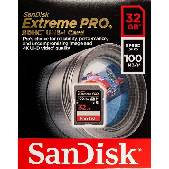بطاقة ذاكرة SanDisk Extreme PRO SDHC UHS-I بسعة 32 جيجابايت بسرعة 100 ميجابايت/ثانية بطاقة ذاكرة SanDisk Extreme PRO SDHC UHS-I بسعة 32 جيجابايت بسرعة 100 ميجابايت/ثانية
