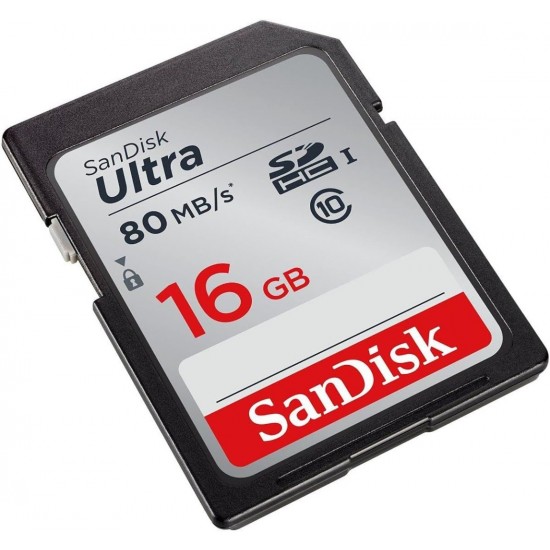 SanDisk 16GB Ultra UHS-I SDHC 80MB/S Memory Card