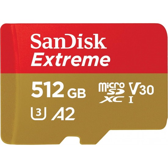 SanDisk 512GB SDXC 190MB/S Micro Extreme Memory Card (SDSQXAV-512G-GN6MN)