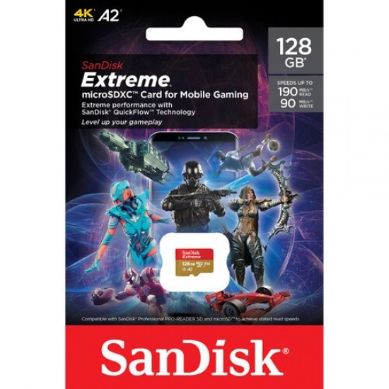 SanDisk 128GB SDXC 190MB/S Micro Extreme Memory Card SanDisk 128GB SDXC 190MB/S Micro Extreme Memory Card