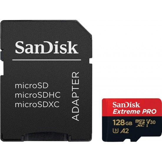 SANDISK Extreme Pro 128GB 200MB/S MICROSDXC UHS-1 Card With Adapter 