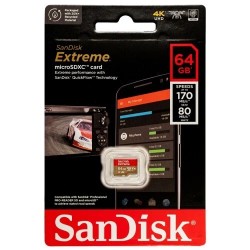 SanDisk 64GB Extreme UHS-I microSDXC Memory Card  170mbs 80mbs
