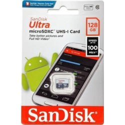 Sandisk 128GB Ultra Micro SDXC Memory Card, C10 UHS-I W/out Adapter | SDSQUNR-128G-GN6MN