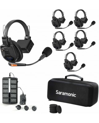 Saramonic WiTalk9- WT5S 5-Person 1.9GHz Full-Duplex Wireless Intercom System with 500m Range, expandable to 30 Users, 10 Batteries, 10-Bay Charger & Case