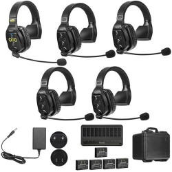 Saramonic WiTalk9- WT5S 5-Person 1.9GHz Full-Duplex Wireless Intercom System with 500m Range, expandable to 30 Users, 10 Batteries, 10-Bay Charger & Case