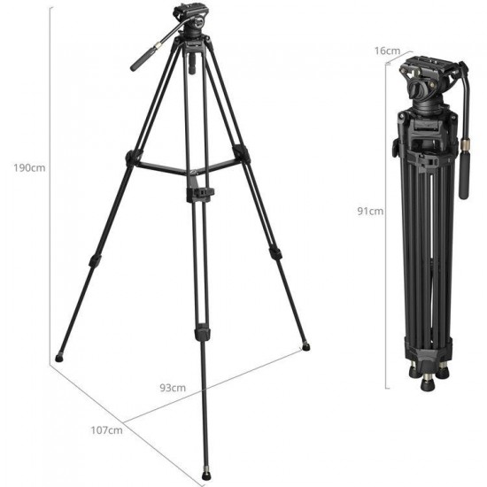 SmallRig AD-80S Heavy-Duty Carbon Fiber Tripod System