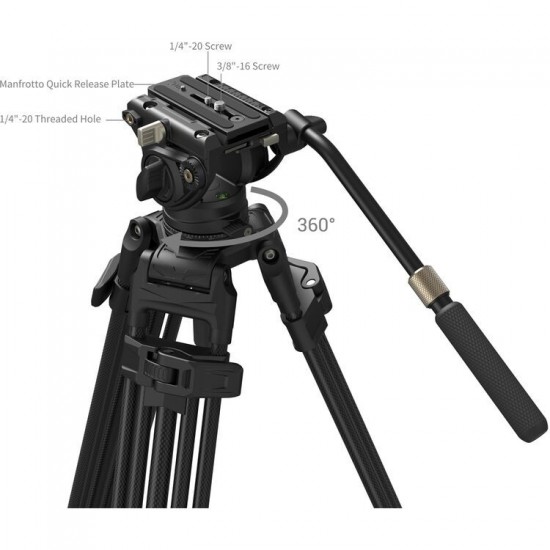 SmallRig AD-80S Heavy-Duty Carbon Fiber Tripod System