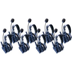 Synco Xtalk Master Full-Duplex MasterFree Intercom System with 8 Single-Ear Headsets