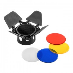JINBEI DII SPECIAL ACCESSORIES KIT FOR DII , EII FLASH (BARNDOOR & 4 COLOR GELS) 