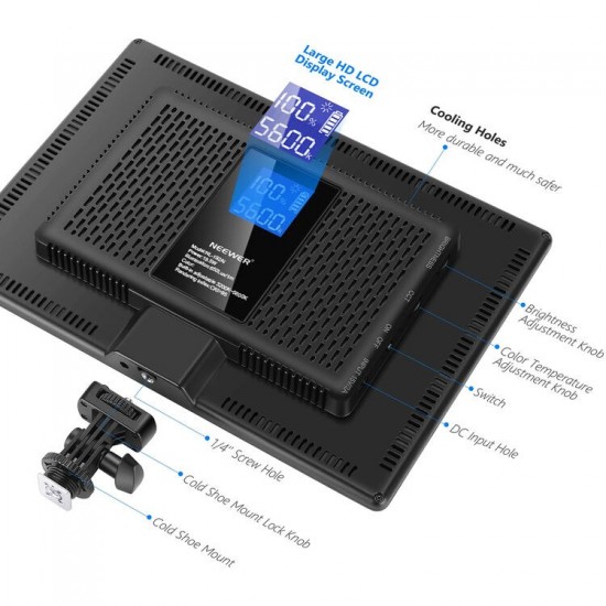 NEEWER 2 Pack NL-192AI Bi-Color LED Panel Light Kit