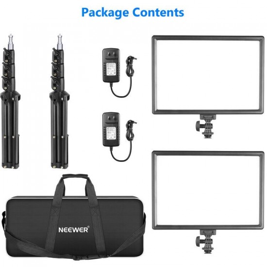 NEEWER 2 Pack NL-192AI Bi-Color LED Panel Light Kit