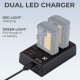 K&F Concept LP-E6/LP-E6N/LP-E6NH Dual Slot Quick Charger with Micro USB and Type-C Dual Interface