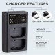 K&F Concept LP-E6/LP-E6N/LP-E6NH Dual Slot Quick Charger with Micro USB and Type-C Dual Interface