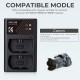 K&F Concept LP-E6/LP-E6N/LP-E6NH Dual Slot Quick Charger with Micro USB and Type-C Dual Interface