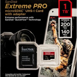 SanDisk 1TB Extreme UHS-I microSDXC Memory Card with SD Adapter