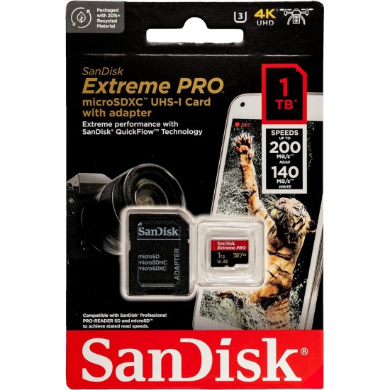 SanDisk 1TB Extreme UHS-I microSDXC Memory Card with SD Adapter