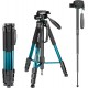 NEEWER SAB264 ALUMINUM ALLOY CAMERA TRIPOD MONOPOD WITH PAN HEAD (BLUE)