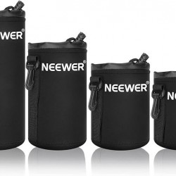 NEEWER 4 Pack Camera Lens Bag - Black