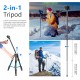 NEEWER SAB264 ALUMINUM ALLOY CAMERA TRIPOD MONOPOD WITH PAN HEAD (BLUE)