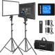 NEEWER 2 Pack NL-288ARC Bi-Color LED Panel Light Stand Kit