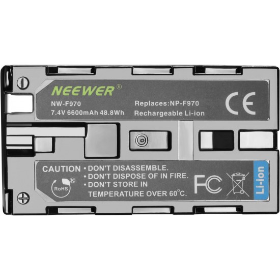 Neewer 6600mAh Li-ion Battery, Replacement Battery for Sony NP-F970