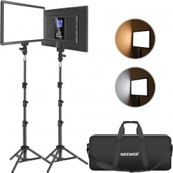 NEEWER 2 Pack NL-192AI Bi-Color LED Panel Light Kit