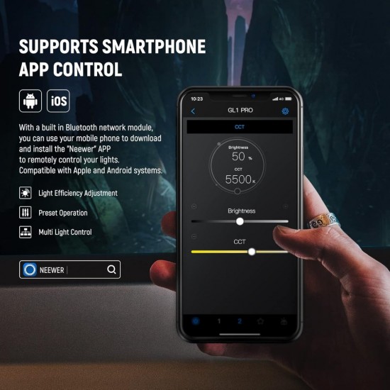 NEEWER GL1 PRO 15.5" Key Light Streaming Light