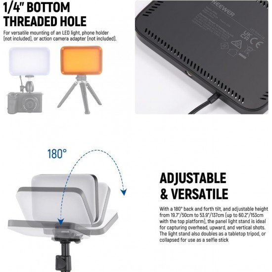 NEEWER BASICS BP66 2 Pack Bi-Color Video Light Panel Lighting Kit NEEWER BASICS BP66 2 Pack Bi-Color Video Light Panel Lighting Kit