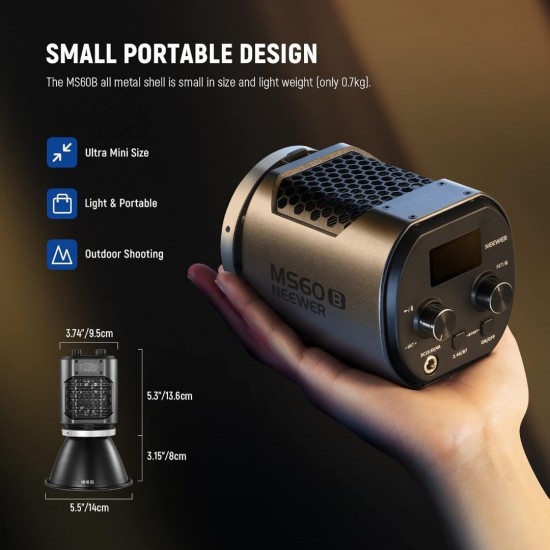 NEEWER MS60B BI-COLOR LED VIDEO LIGHT WITH APP CONTROL V2(UK