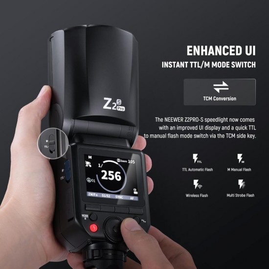 NEEWER Z2PRO-S TTL ROUND HEAD FLASH SPEEDLITE WITH 3000mAh LITHIUM BATTERY NEEWER Z2PRO-S TTL ROUND HEAD FLASH SPEEDLITE WITH 3000mAh LITHIUM BATTERY