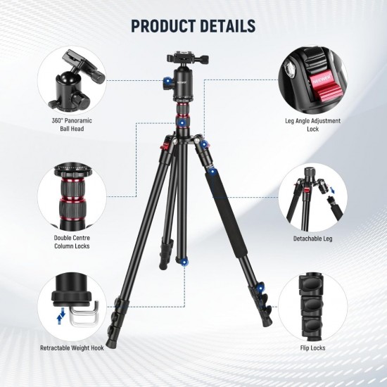 NEEWER TP77 77'' 2 In 1 Camera Tripod Monopod NEEWER TP77 77'' 2 In 1 Camera Tripod Monopod