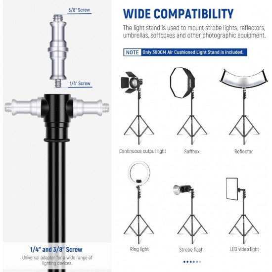 NEEWER ST-300AC 300cm Heavy Duty Air Cushioned Light Stand NEEWER ST-300AC 300cm Heavy Duty Air Cushioned Light Stand