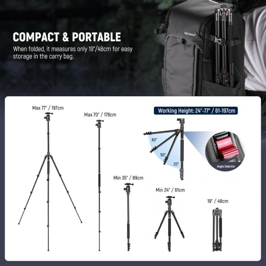 NEEWER TP77 77'' 2 In 1 Camera Tripod Monopod NEEWER TP77 77'' 2 In 1 Camera Tripod Monopod