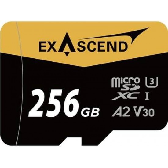 Exascend Catalyst MicroSD  Card  with Adapter 256GB, UHS-I / V30 / U3 / Class 10, Read:175 MB/s, Write:150 MB/s