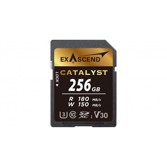 Exascend Catalyst SD Card 256GB, UHS-I / V30 / U3 / Class 10, Read:180 MB/s, Write:150 MB/s