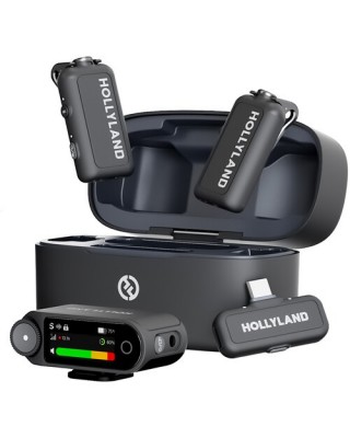 Hollyland LARK MAX 2 Combo 2-Person Wireless Microphone System for Cameras and Mobile Devices (Space Gray, 2.4 GHz)