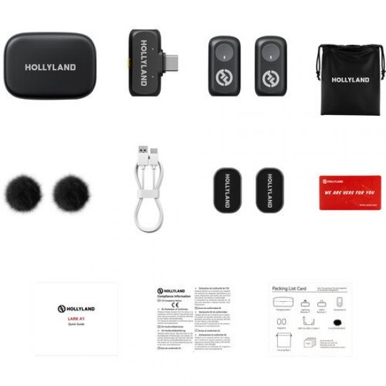 Hollyland Lark A1 Duo 2 Person Wireless Microphone System (2*TX,Type C-RX & Charging Case) Hollyland Lark A1 Duo 2 Person Wireless Microphone System (2*TX,Type C-RX & Charging Case)