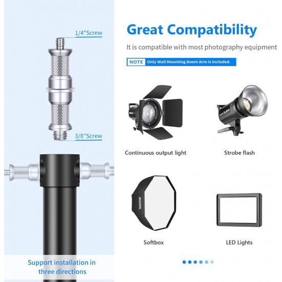 NEEWER 180cm Triangle Aluminum Wall Mounting Boom Arm - ST-WM180 NEEWER 180cm Triangle Aluminum Wall Mounting Boom Arm - ST-WM180