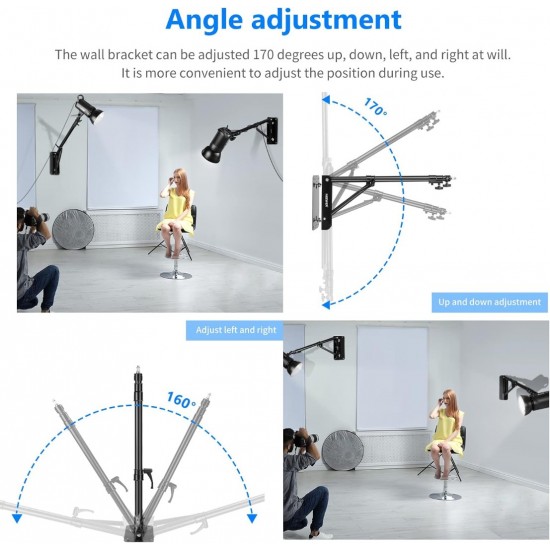 NEEWER 180cm Triangle Aluminum Wall Mounting Boom Arm - ST-WM180 NEEWER 180cm Triangle Aluminum Wall Mounting Boom Arm - ST-WM180