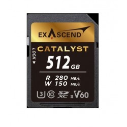 Exascend Catalyst SD Card 512GB, UHS-II / V60 / U3 / Class 10, Read:280 MB/s, Write:150 MB/s