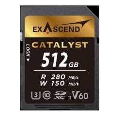 Exascend Catalyst SD Card 512GB, UHS-II / V60 / U3 / Class 10, Read:280 MB/s, Write:150 MB/s