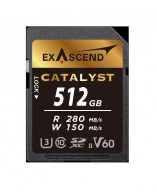 Exascend Catalyst SD Card 512GB, UHS-II / V60 / U3 / Class 10, Read:280 MB/s, Write:150 MB/s