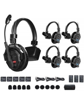 Synco X-Talk X5 Wireless Intercom System with 5 Single-Ear Headsets (2.4 GHz)