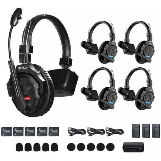 Synco X-Talk X5 Wireless Intercom System with 5 Single-Ear Headsets (2.4 GHz)