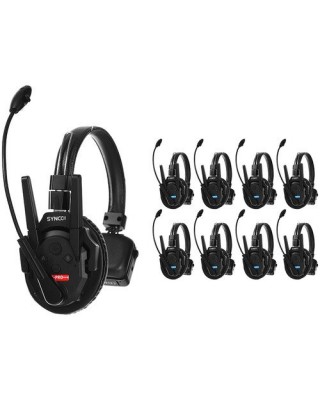 Synco Xtalk XPro9 Wireless Intercom System with 9 Single-Ear Headsets (2.4 GHz)