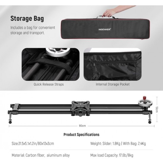 NEEWER CS85CM 31.5in/85cm Camera Slider